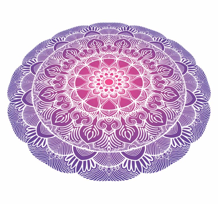 Bedroom vinyl rug with purple flower mandala - TenStickers