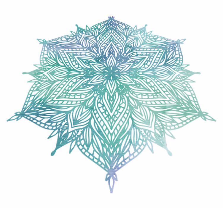Turquoise mandala bedroom vinyl rug - TenStickers