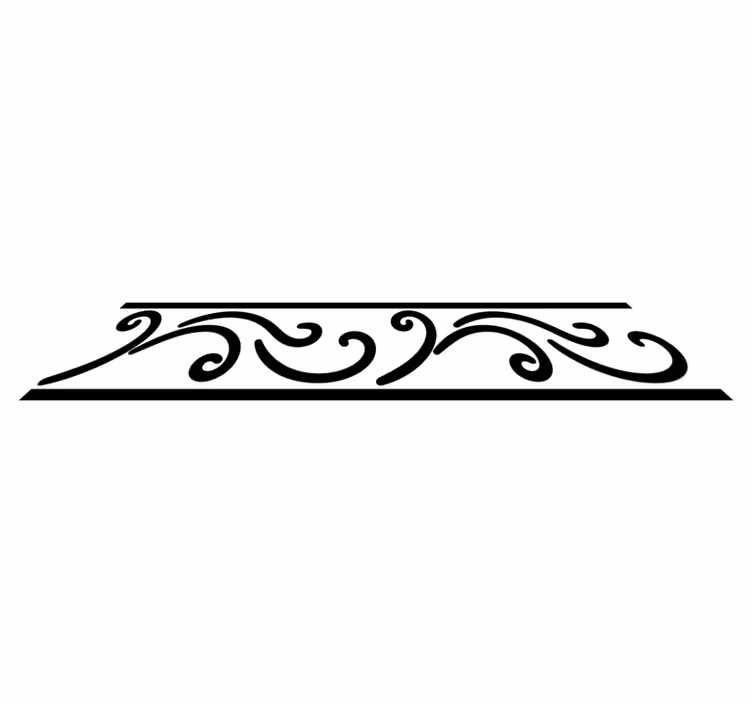 Bedroom vinyl rug with monochrome tribal borders - TenStickers