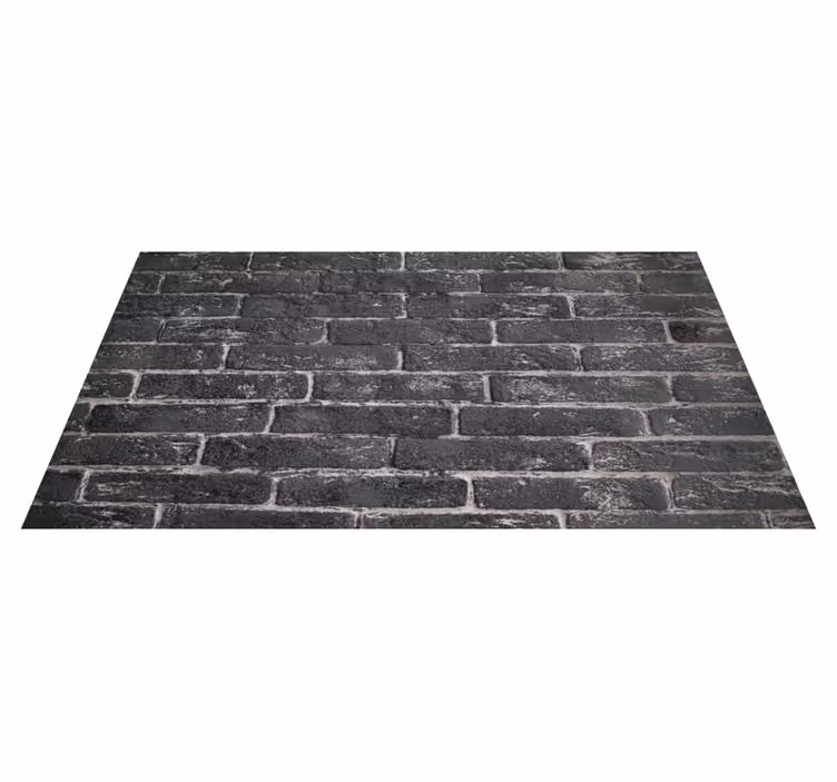 Bedroom vinyl rug grey stone brick wall design - TenStickers