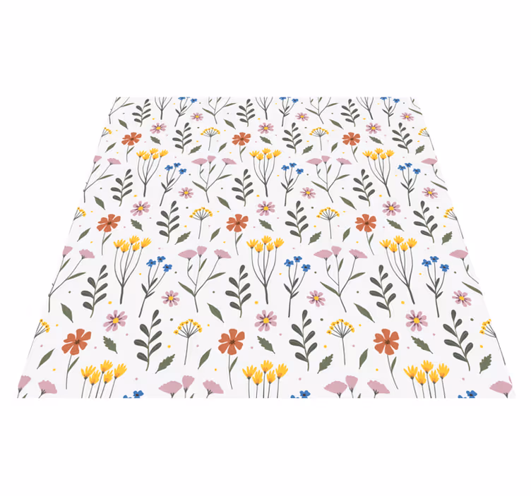 Bedroom vinyl rug with multicolor flower design - TenStickers