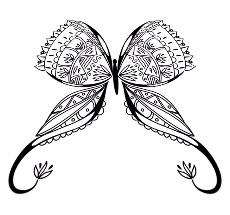 Bedroom vinyl rug with graceful butterfly design - TenStickers