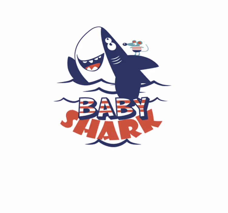 Kids vinyl rug baby shark themed design - TenStickers