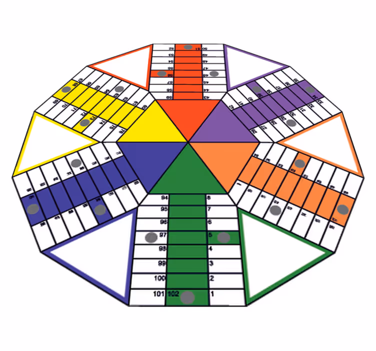 Gaming vinyl rug geometric parchis board adhesive - TenStickers