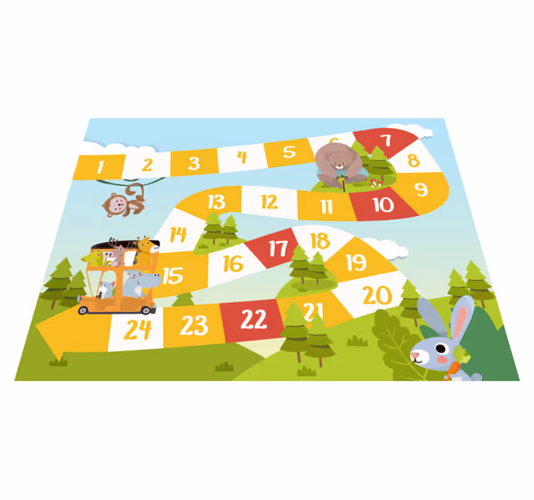Gaming vinyl rug wildlife board game design - TenStickers