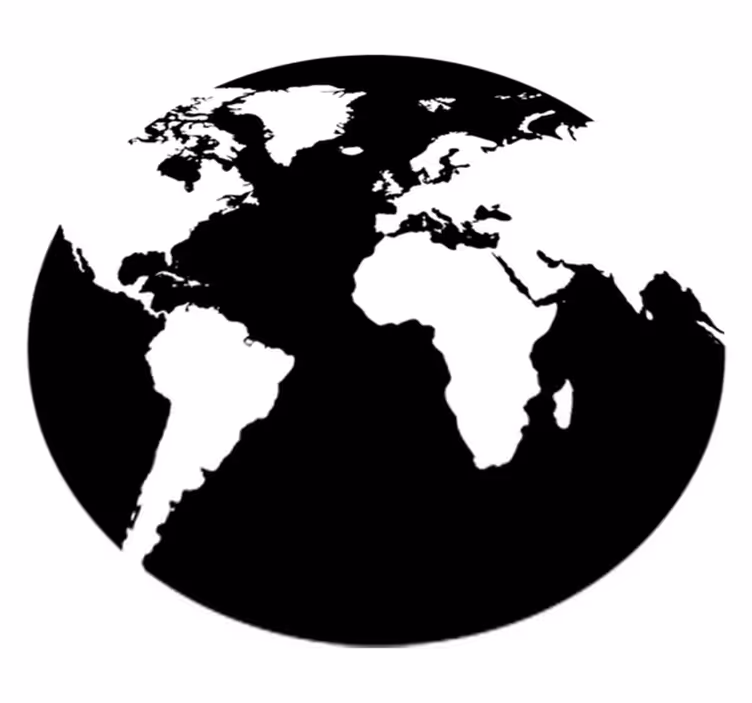 World map vinyl rug circle world map decor adhesive - TenStickers
