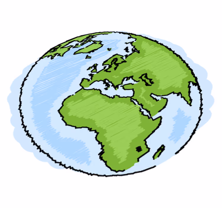 World map vinyl rug earth illustration vinyl decor - TenStickers