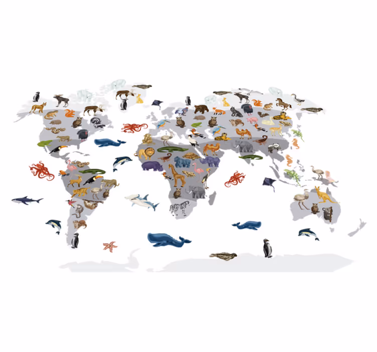 World map vinyl rug nordic style world map rug - TenStickers