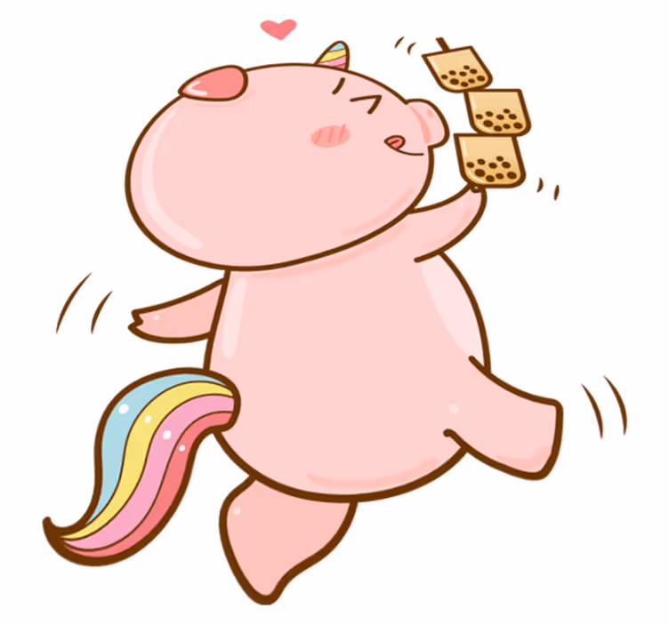 Kids vinyl rug cartoon pig unicorn - TenStickers