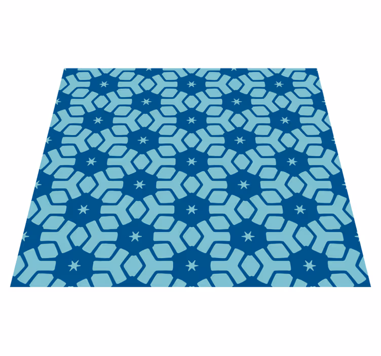 Bathroom vinyl rug with blue tiles design - TenStickers