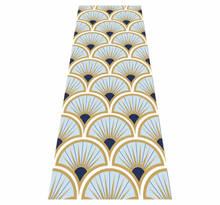 Bathroom vinyl rug in art deco blue tones - TenStickers