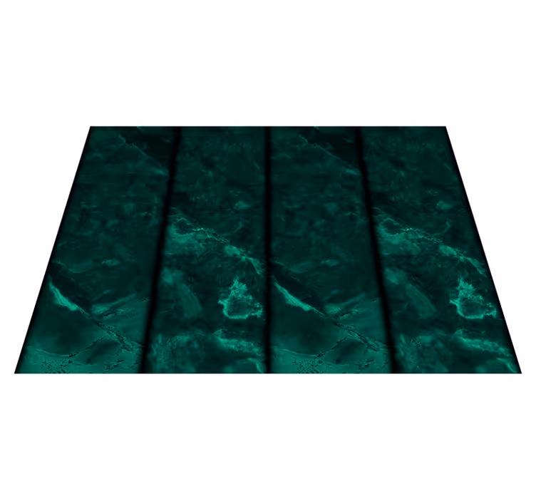 Bathroom vinyl rug in black and green marble effect - TenStickers