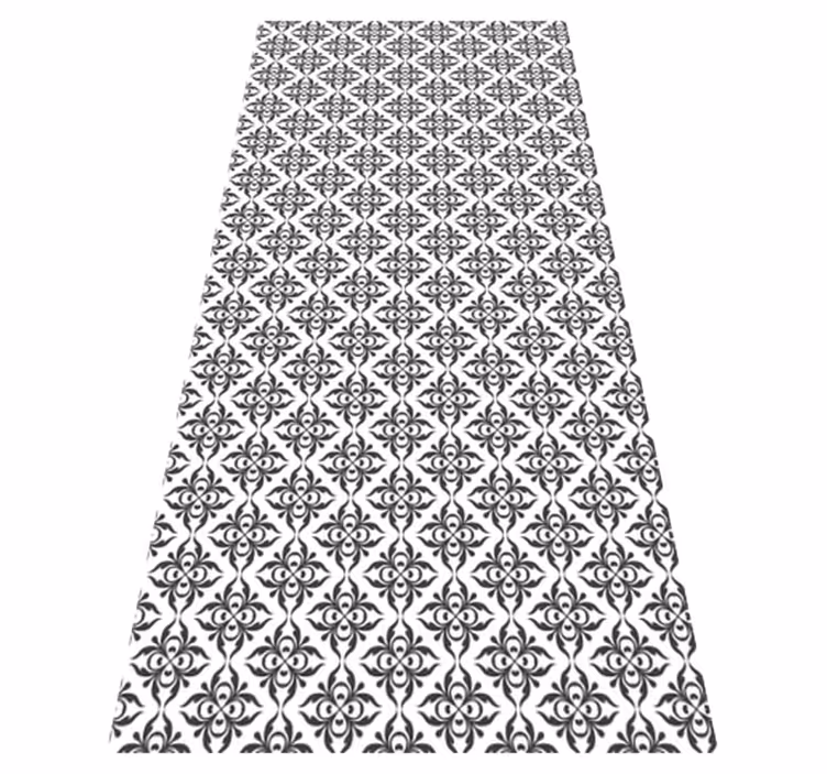 Bathroom vinyl rug with black tile design - TenStickers