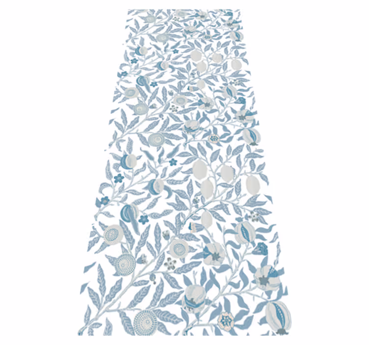 Bathroom vinyl rug with blue victorian flowers - TenStickers