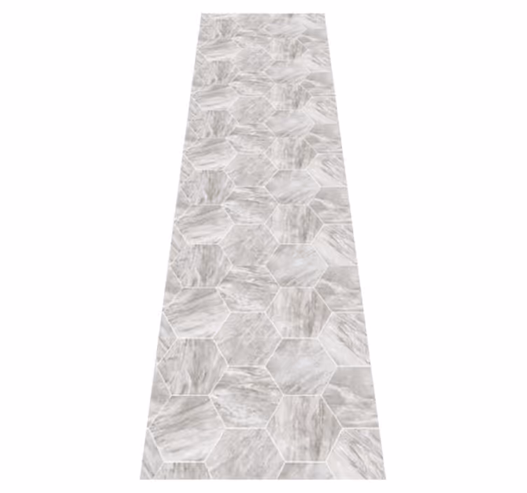 Bathroom vinyl rug in gold marble hexagonal pattern - TenStickers