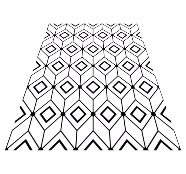 Geometric vinyl rug with modern diamond design - TenStickers