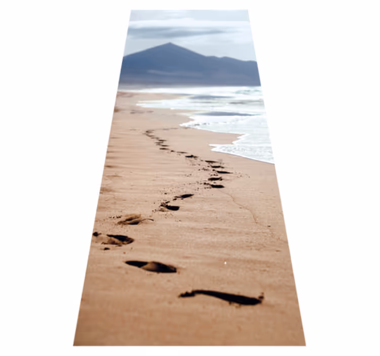 Bathroom vinyl rug footprints in the sand - TenStickers