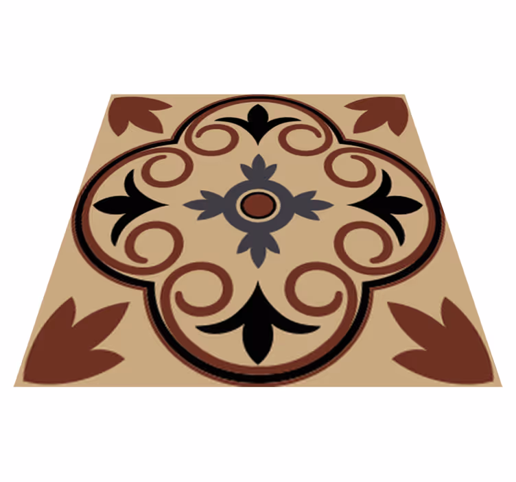 Bathroom vinyl rug in hydraulic vintage cement pattern - TenStickers
