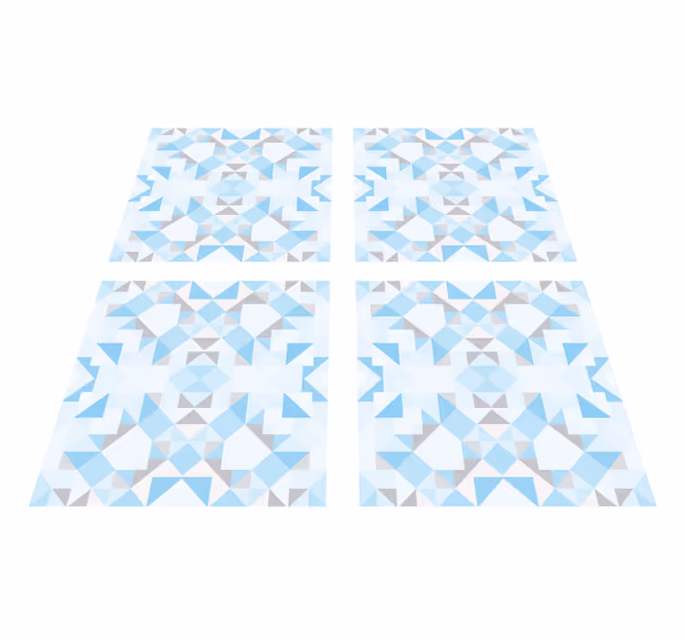 Bathroom vinyl rug vintage blue grey tiles design - TenStickers