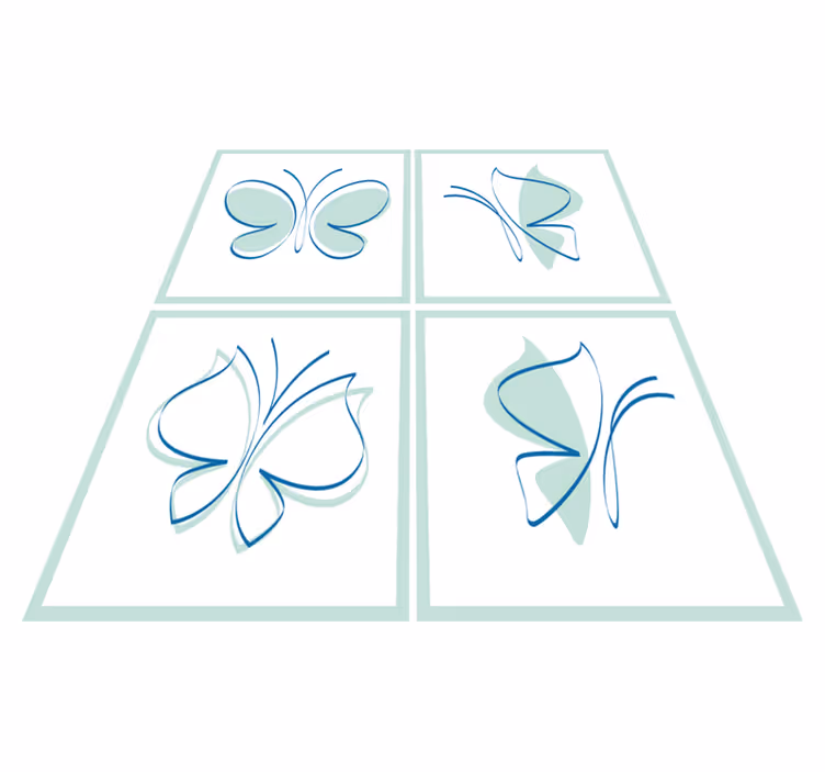 Bathroom vinyl rug with butterfly silhouettes - TenStickers