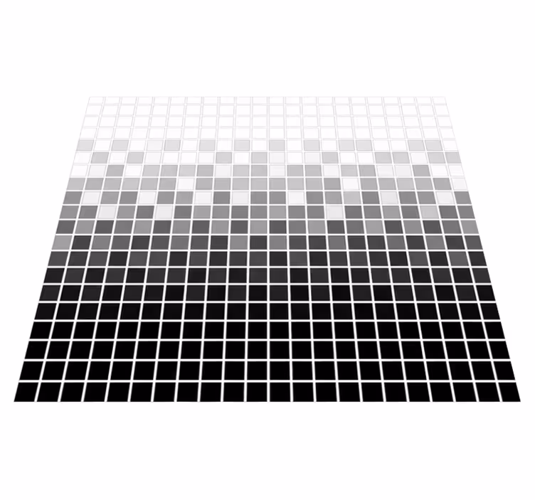 Bathroom vinyl rug with tiny black and white tiles - TenStickers