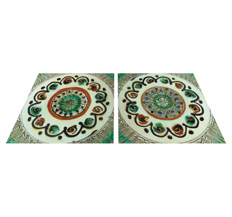 Kitchen vinyl rug with horezu pattern design - TenStickers