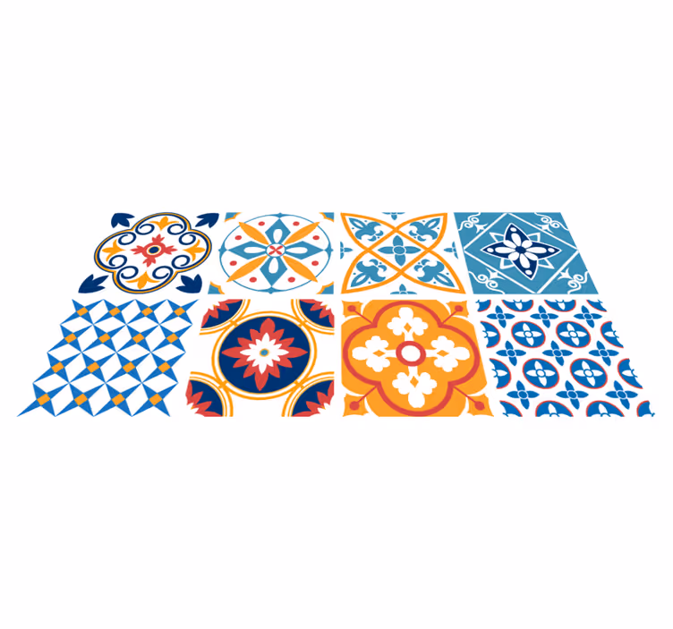 Kitchen vinyl rug sevrinia cement tile design - TenStickers