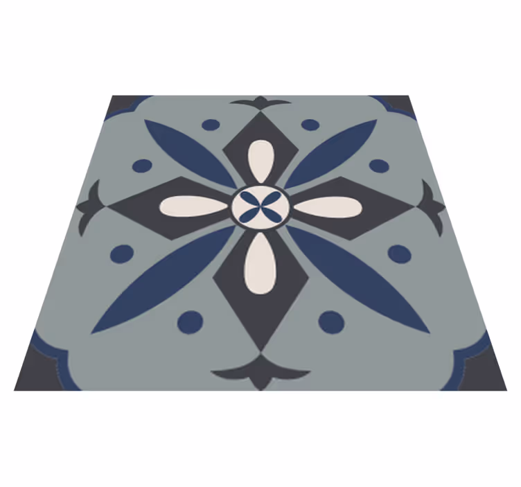 Kitchen vinyl rug in hydraulic colored tile design - TenStickers