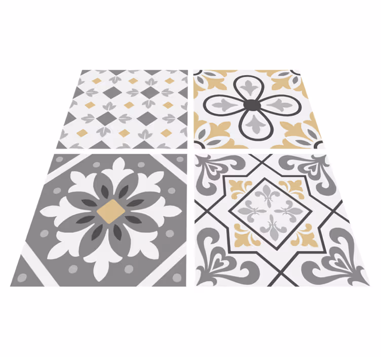 Kitchen vinyl rug amiaz cement tile design - TenStickers