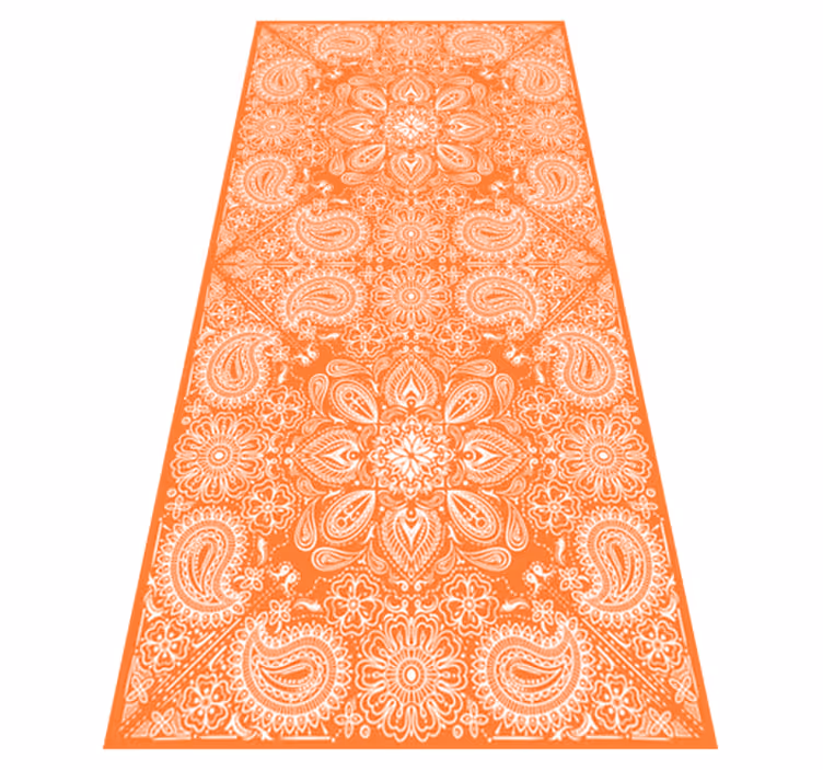 Kitchen vinyl rug paisley tile design - TenStickers