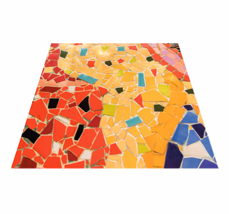 Kitchen vinyl rug in detailed colored mosaic - TenStickers