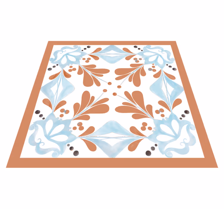 Kitchen vinyl rug floral mediterranean tiles design - TenStickers