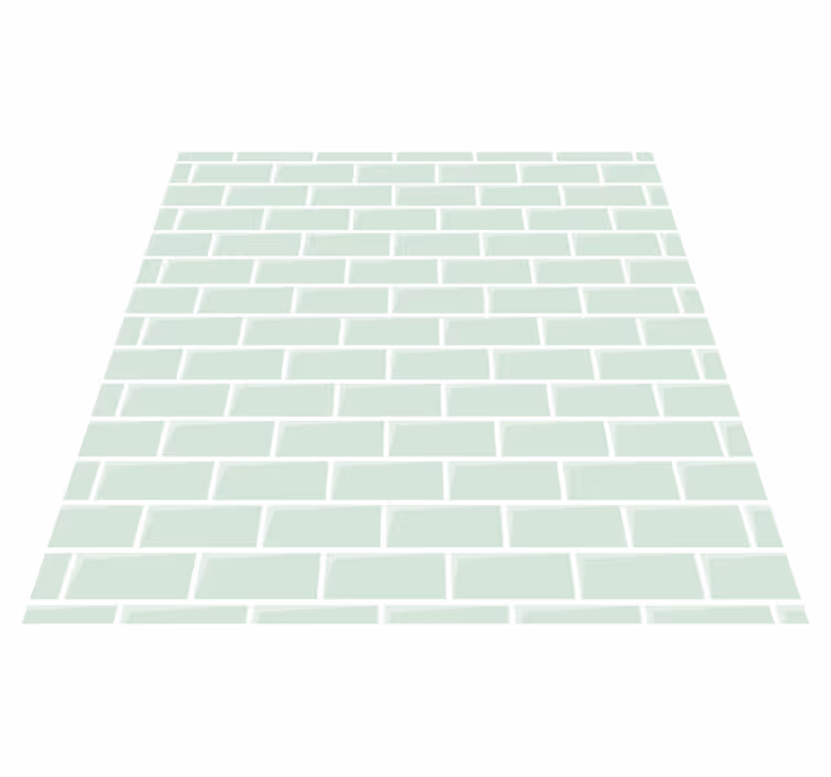 Kitchen vinyl rug green brick decal for kitchen - TenStickers