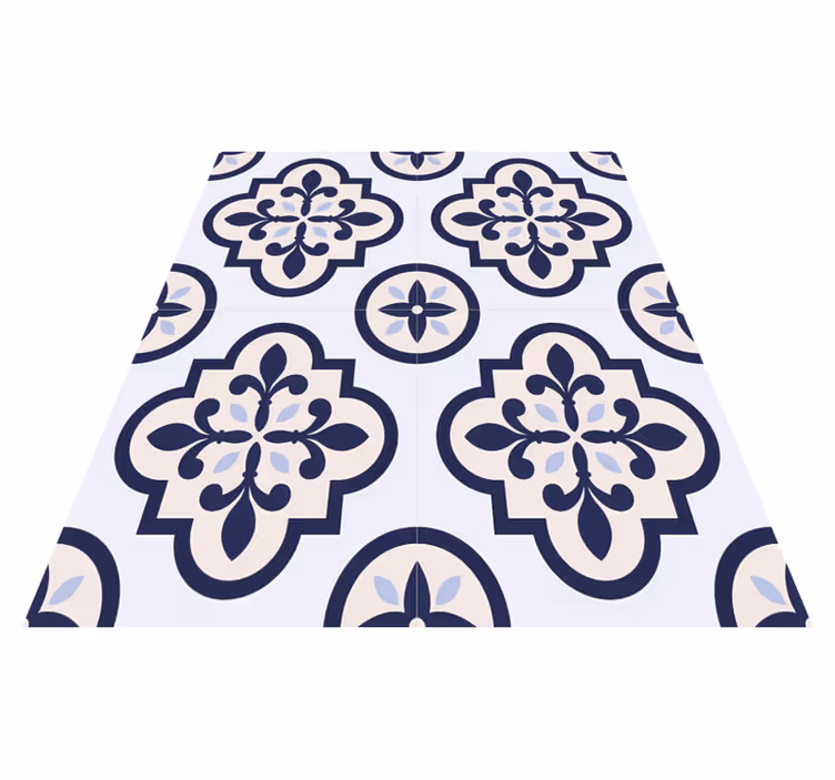 Kitchen vinyl rug blue typical portuguese tile - TenStickers