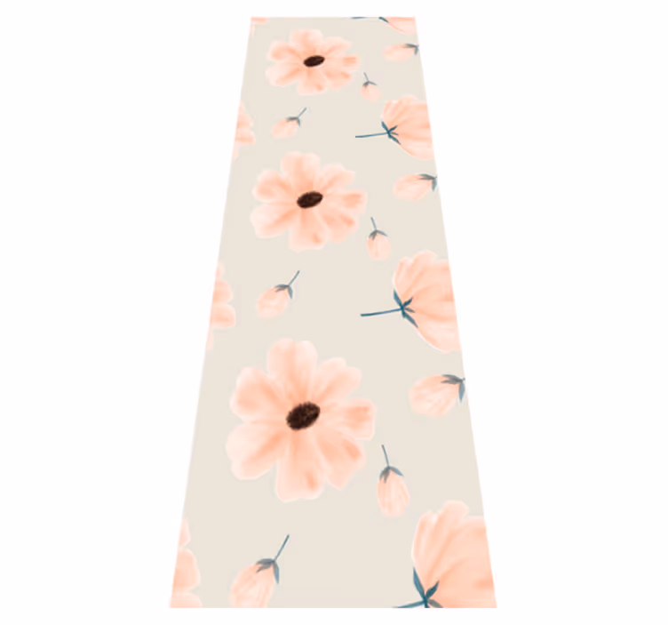 Aquarella big flowers bedroom vinyl rug - TenStickers