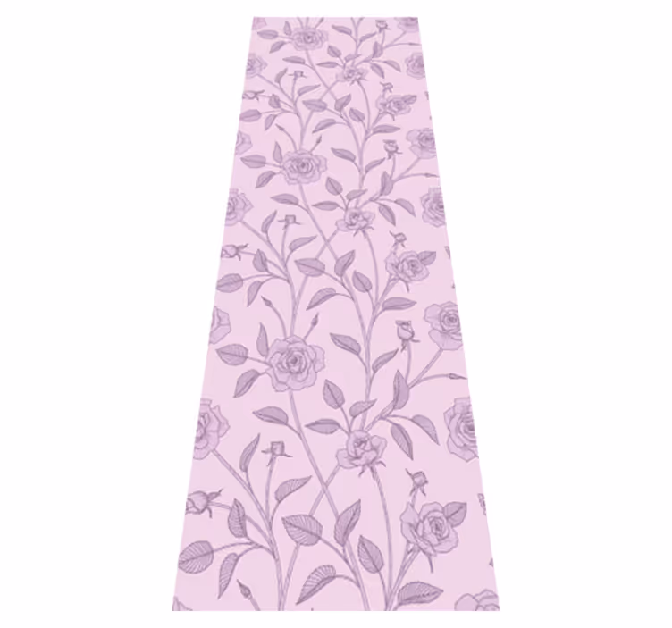 Bedroom vinyl rug with vintage purple roses design - TenStickers