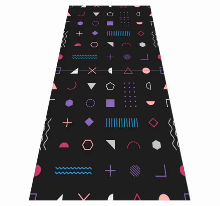 Bedroom vinyl rug with multicoloured retro patterns - TenStickers