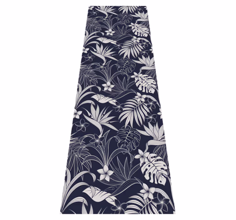Gray tropical hamptons pattern bedroom vinyl rug - TenStickers