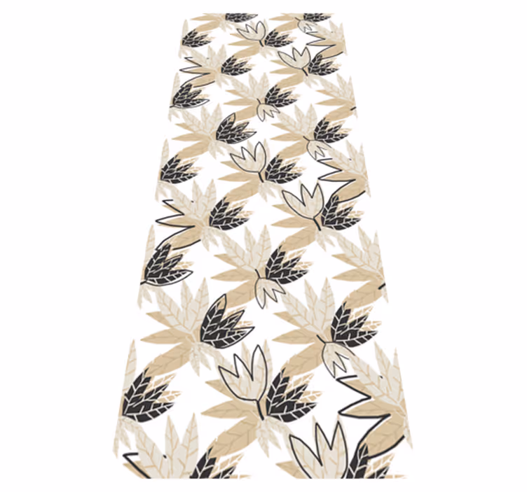 Bedroom vinyl rug with nordic style brown leaves - TenStickers