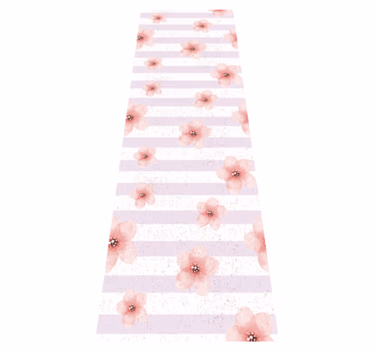 Bedroom vinyl rug in shabby chic pink stripes - TenStickers
