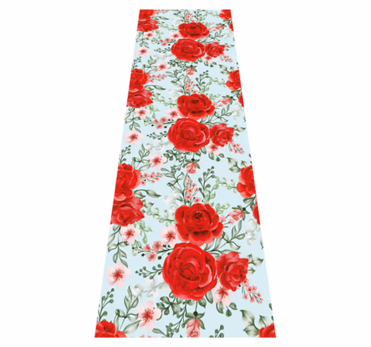 Bedroom vinyl rug in grandmillennial floral style - TenStickers