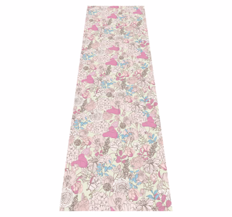 Bedroom vinyl rug in floral grandmillennial style - TenStickers