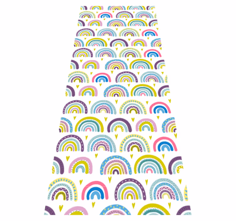 Bedroom vinyl rug with colorful abstract rainbow pattern - TenStickers