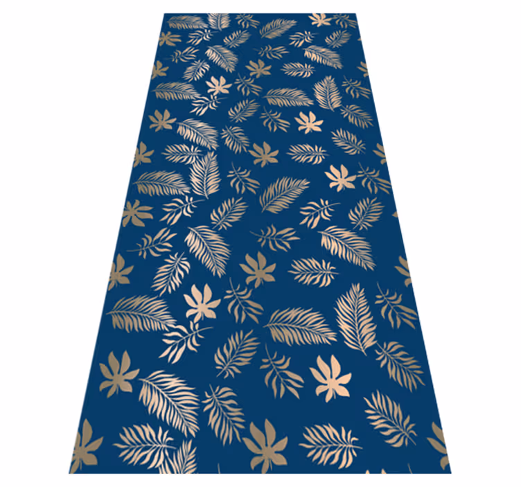 Bedroom vinyl rug with african blue flower design - TenStickers