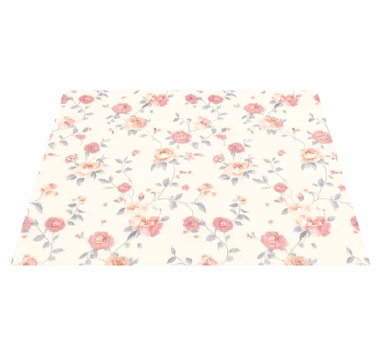 Bedroom vinyl rug with floral textile print - TenStickers