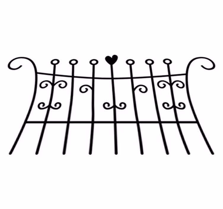 Bedroom vinyl rug with heart-shaped fence - TenStickers
