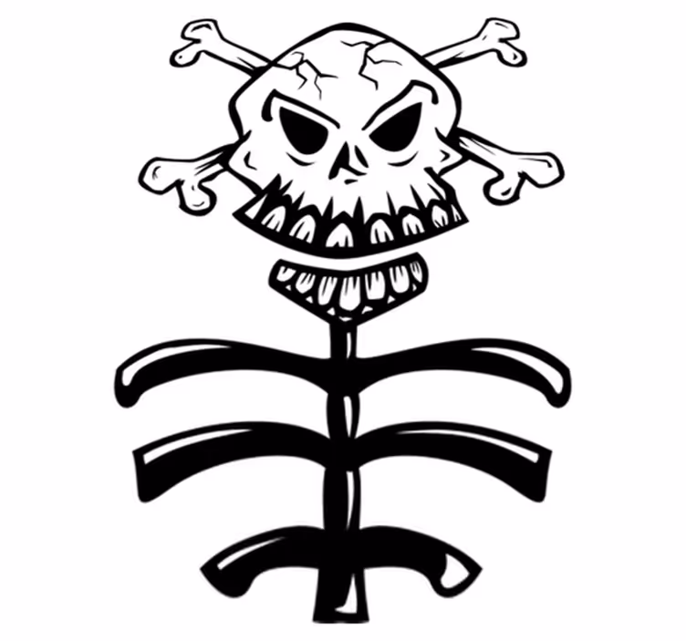 Bedroom vinyl rug skull and trunk decor - TenStickers