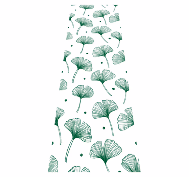 Office vinyl rug with large ginkgo green leaves - TenStickers