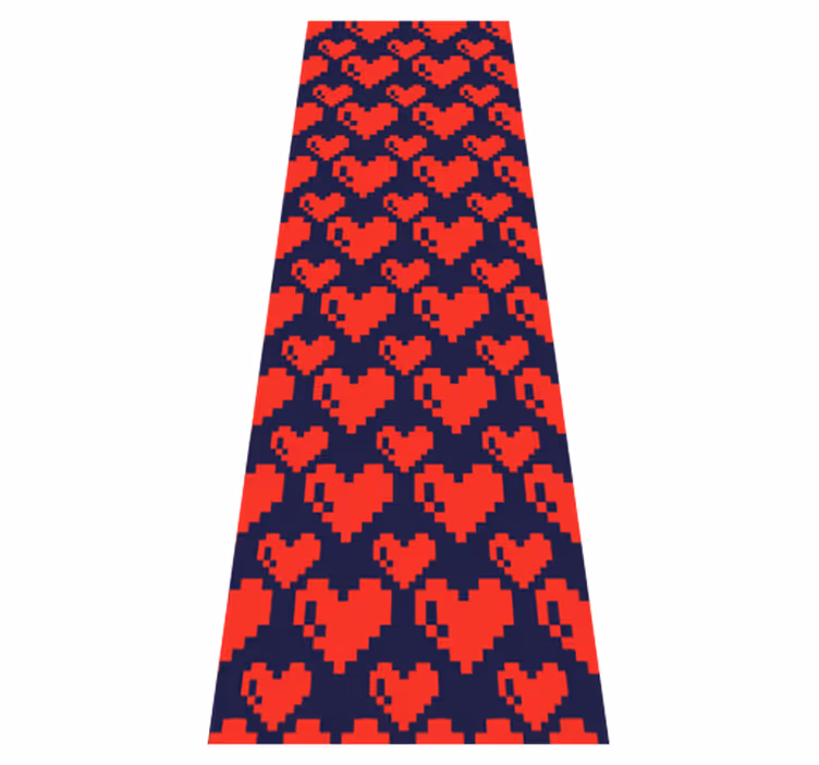 Bedroom vinyl rug with red heart geometric pattern - TenStickers