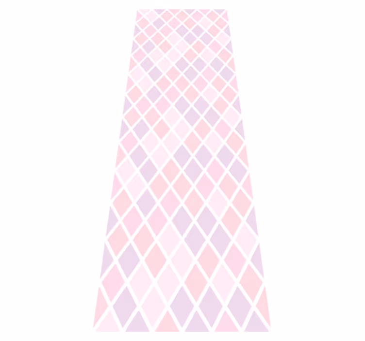 Bedroom vinyl rug in pink and white diamonds design - TenStickers